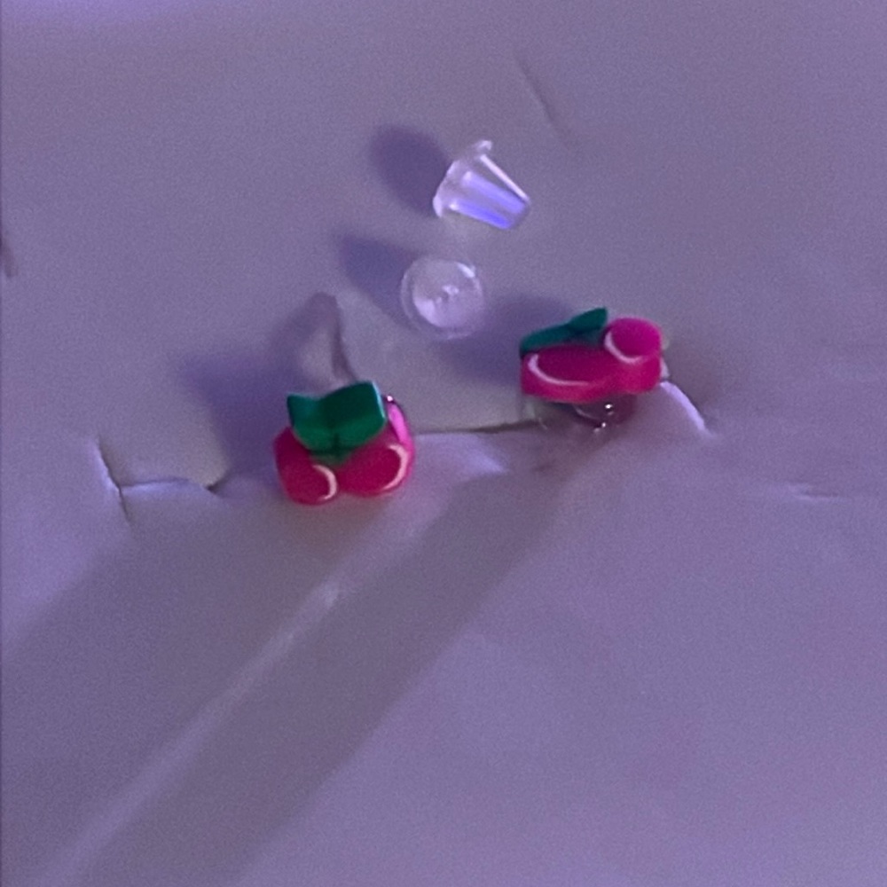 Tiny cherry earrings